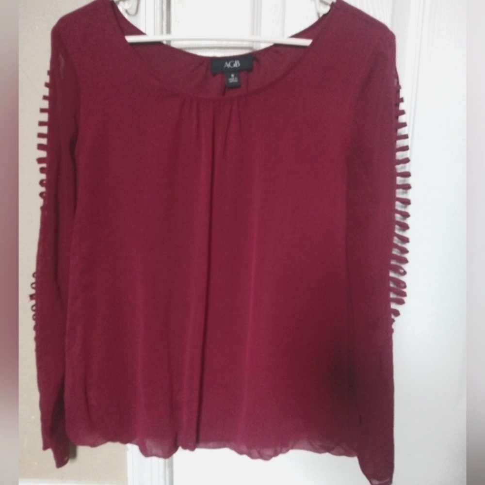 2/$13 Tops Agb Burgundy dress shirt medium